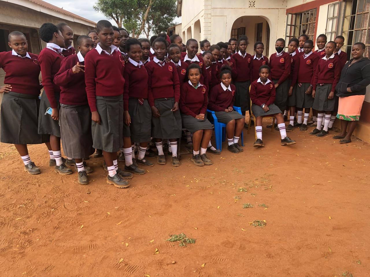 Girls together at the centre